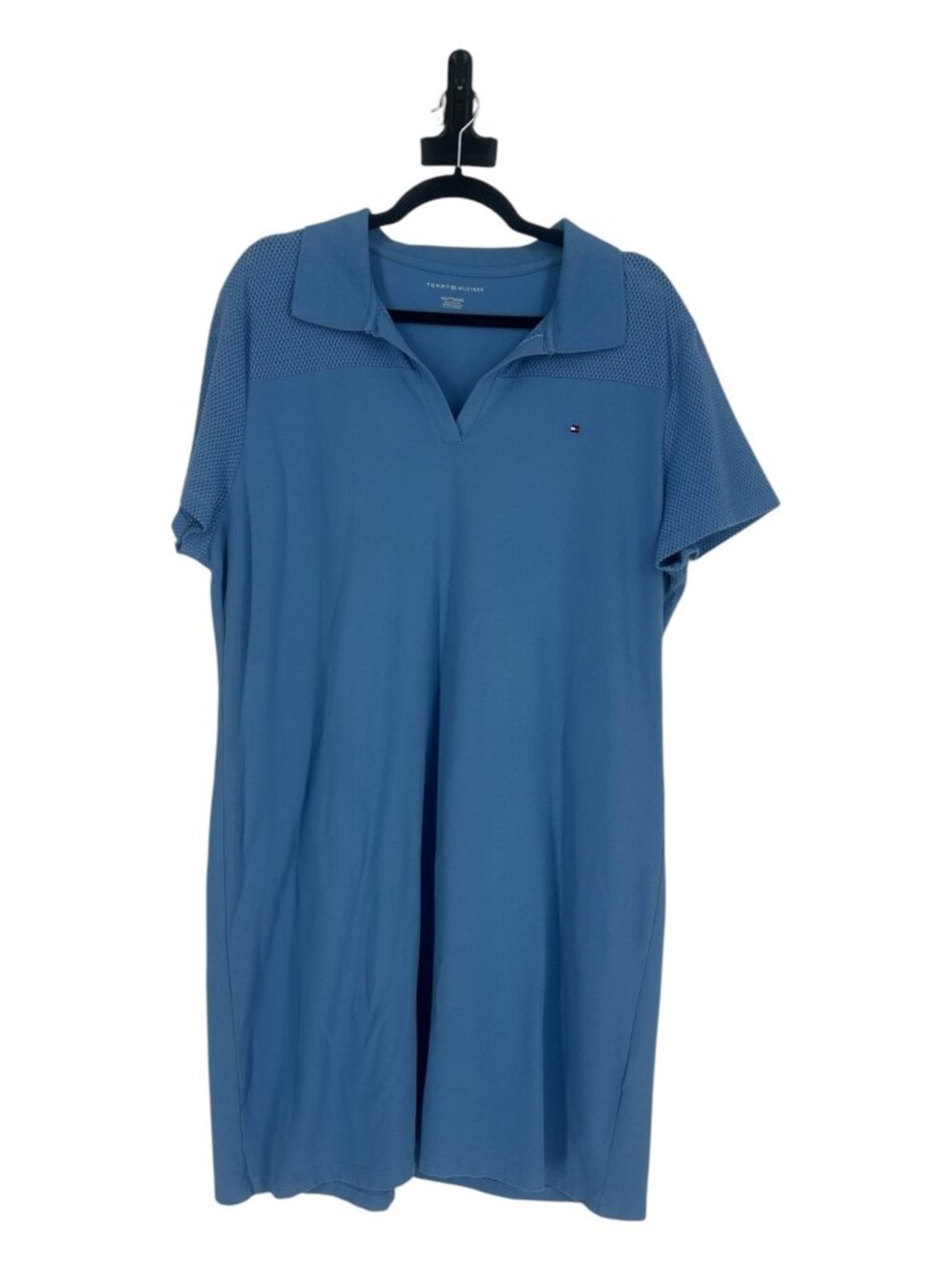 Tommy Hilfiger Sport Blue Polo Dress XXL Short Mesh Sleeve Preppy Athletic